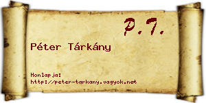 Péter Tárkány névjegykártya